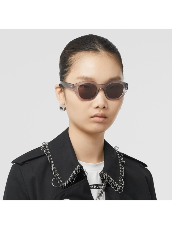 Geometric Frame Sunglasses in Grey - Women | Burberry United States