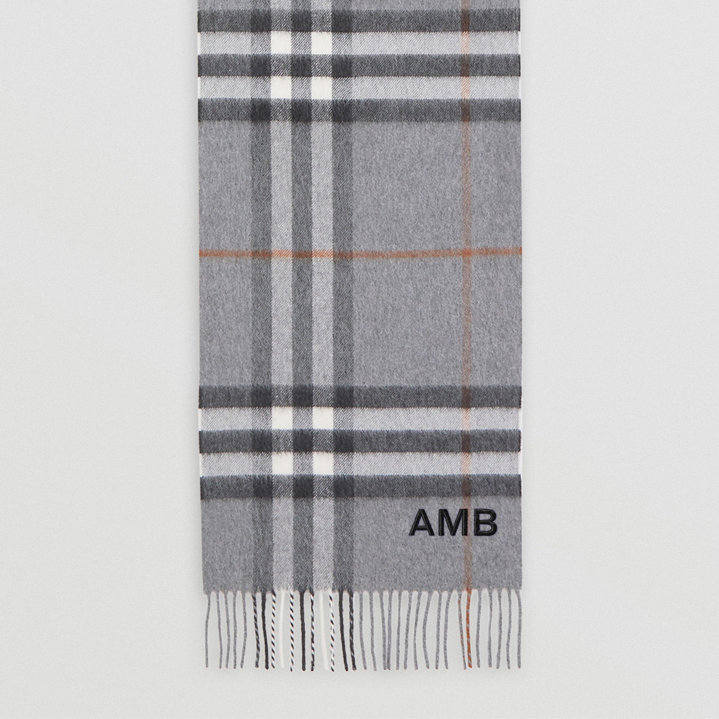 The Burberry Check Cashmere Scarf in Grey | Burberry® Official - 4