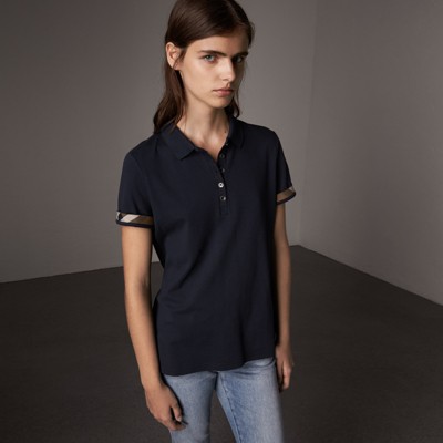 burberry polo shirt womens black