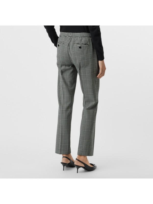 wool check trousers womens