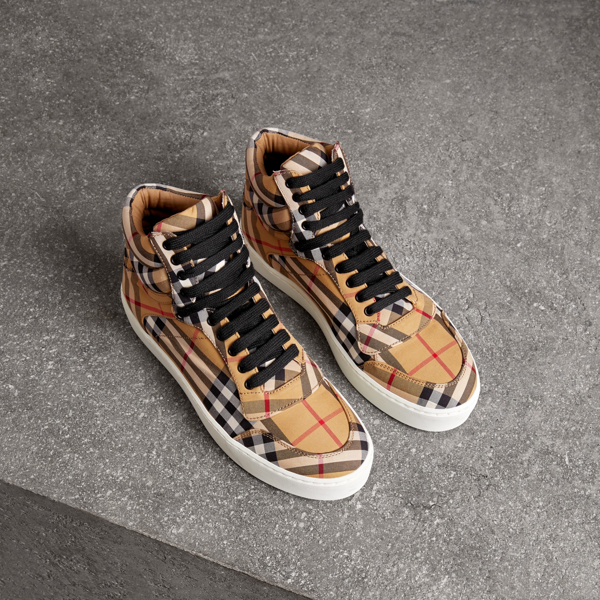 vintage 格纹棉质运动鞋