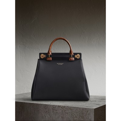 Burberry The Dk88 Luggage Bag With Alligator In Black | ModeSens
