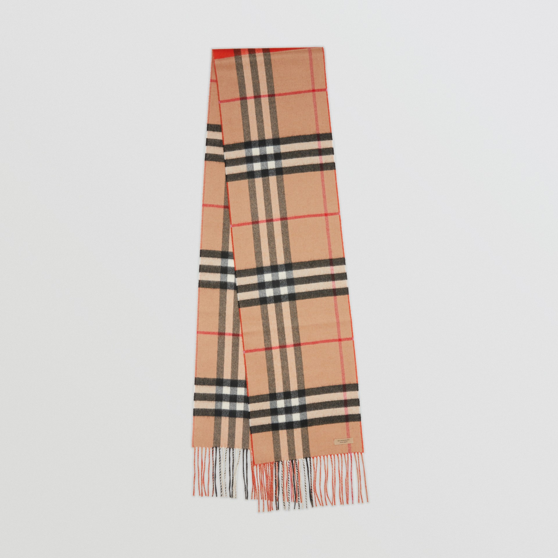 Long Reversible Colour Block Double-faced Cashmere Scarf in Bright ...