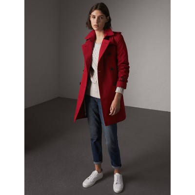 Mid-length Trench Coat in Parade Red 