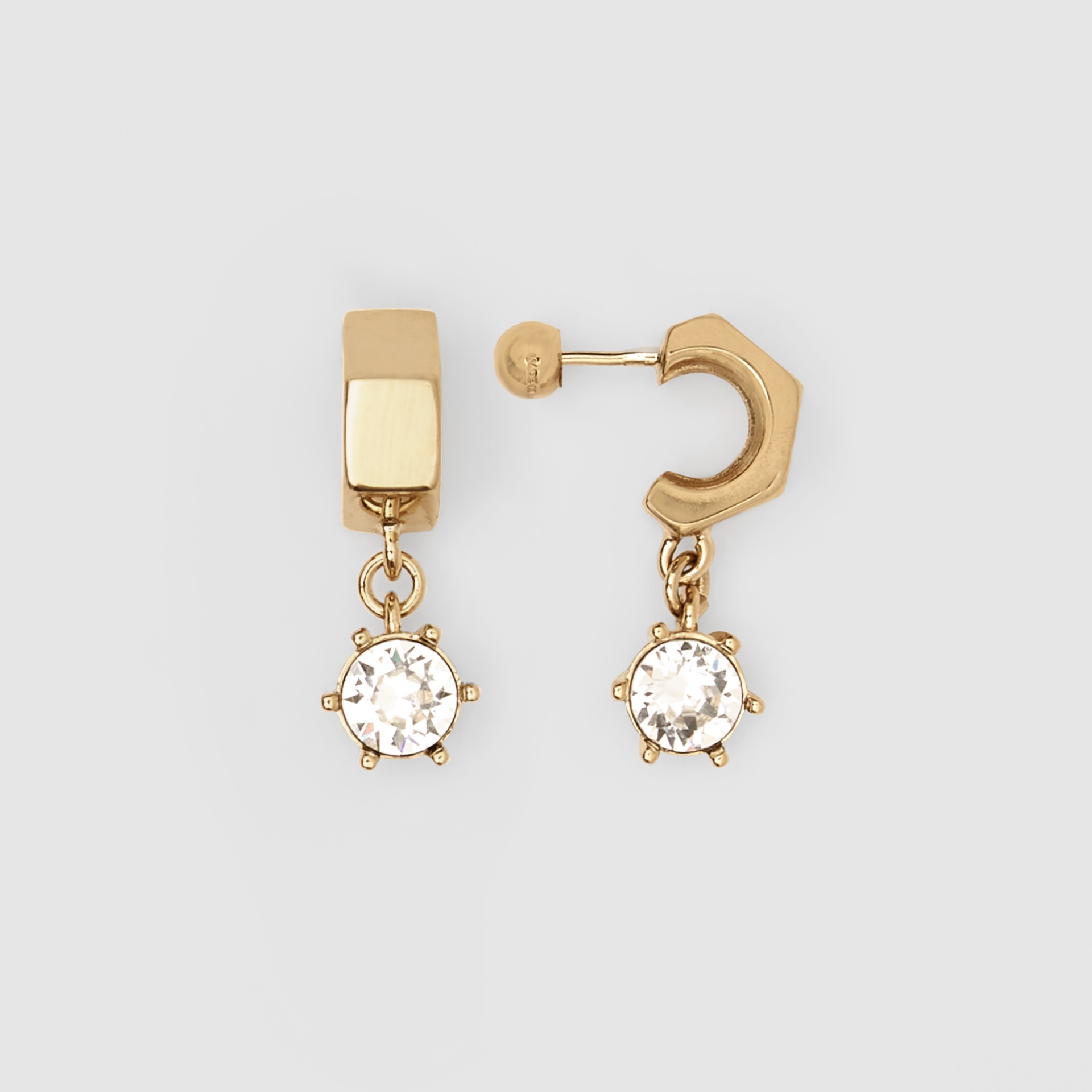 Crystal Charm Gold-plated Nut Earrings In Light - Women 