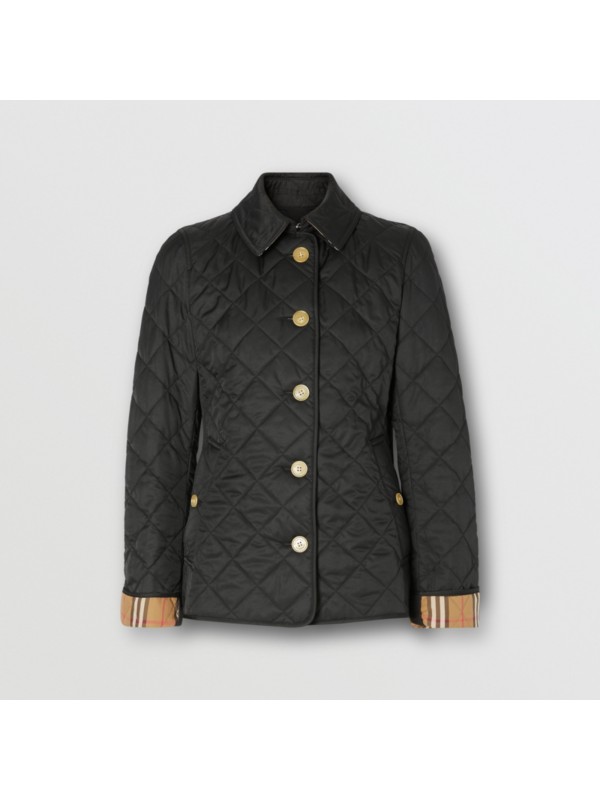 Diamond Quilted Jacket in Black - Women | Burberry United States