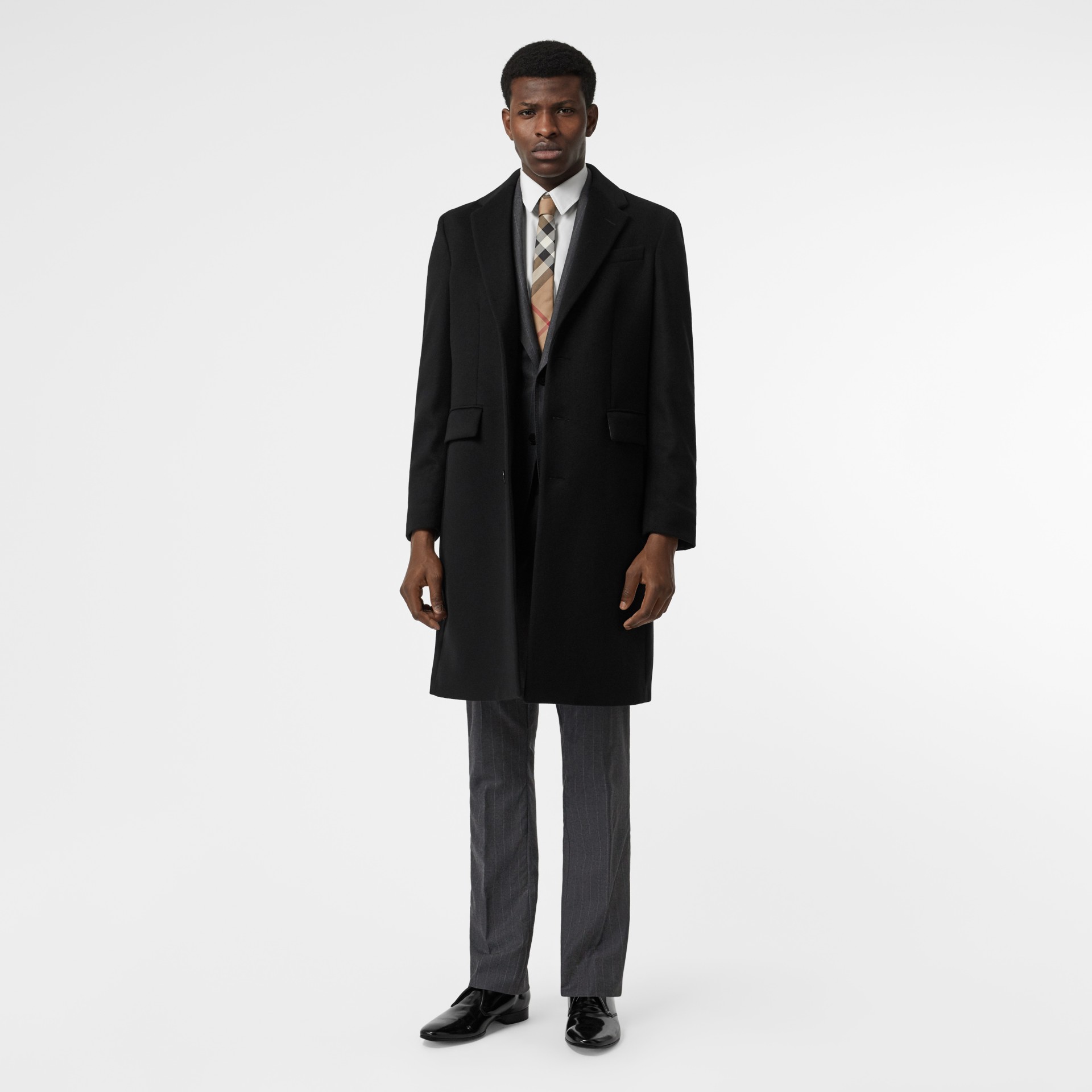 Wool Cashmere Tailored Coat in Black - Men | Burberry United Kingdom