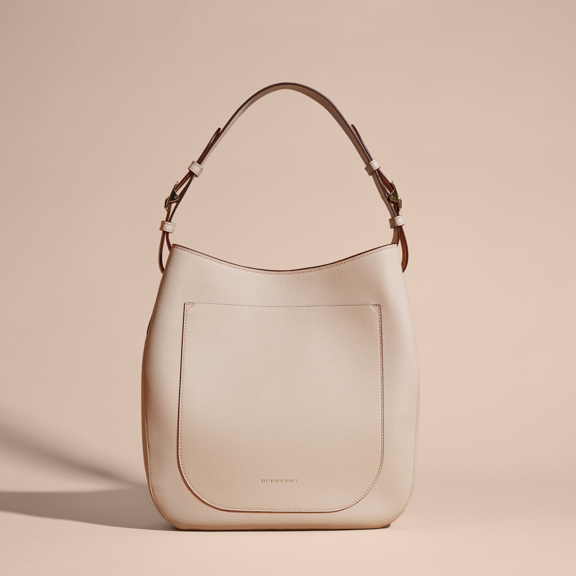 Textured Leather Shoulder Bag in Limestone - Women | Burberry United States