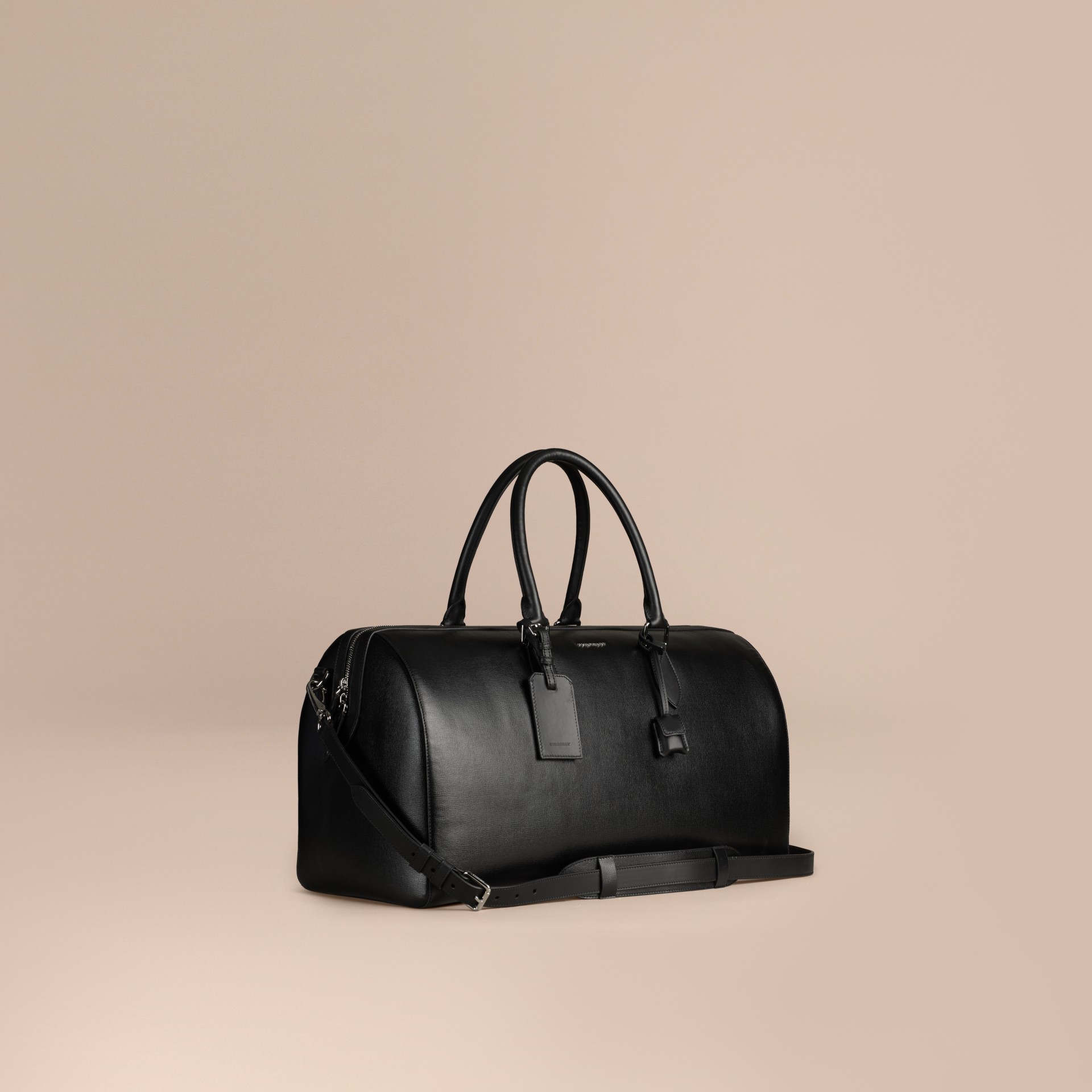 leather black holdall