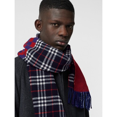 burberry navy check scarf