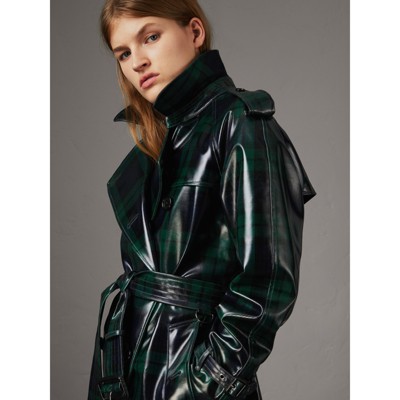 leather burberry coat