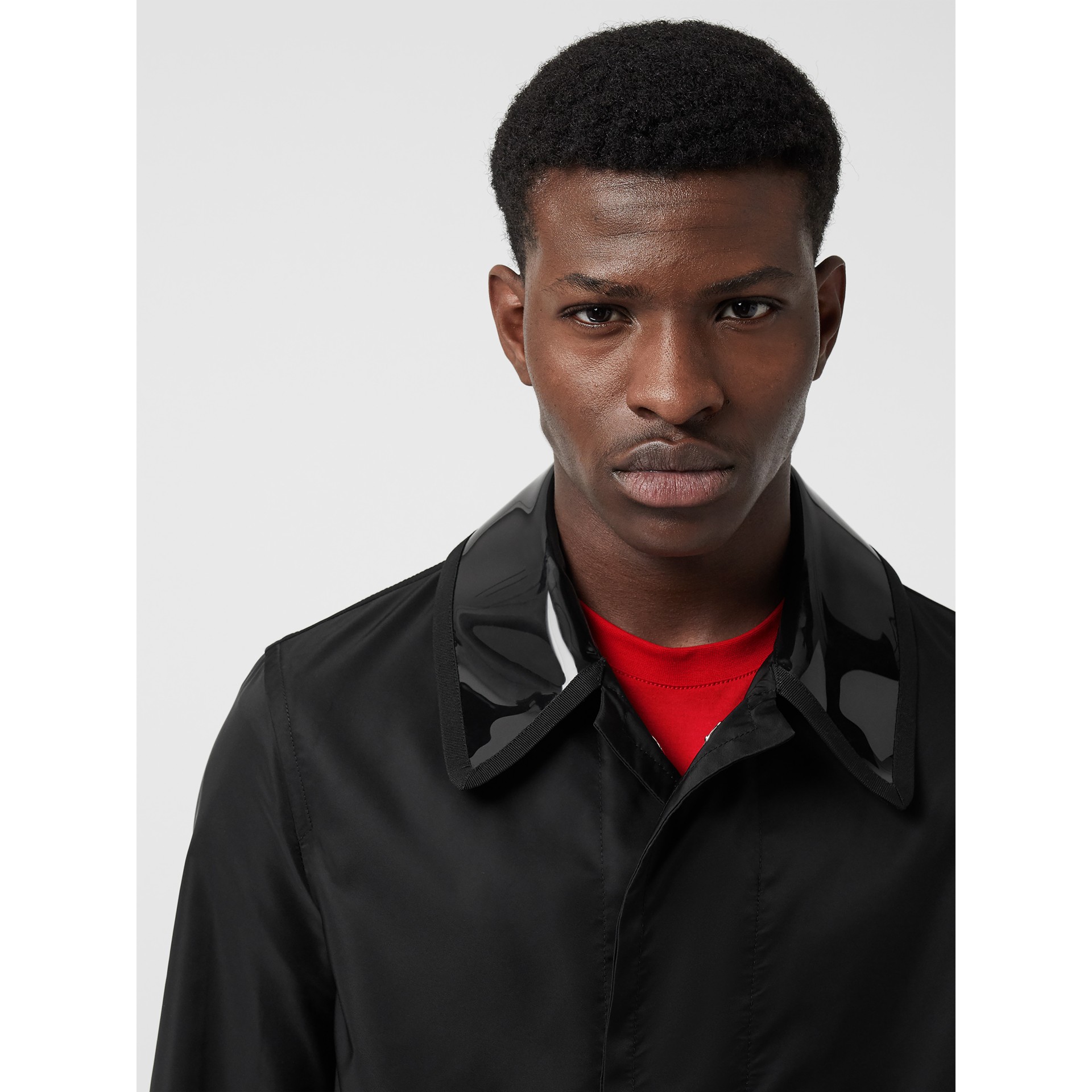 Double Collar Nylon Car Coat in Black - Men | Burberry United States