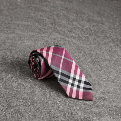 burberry pink check tie