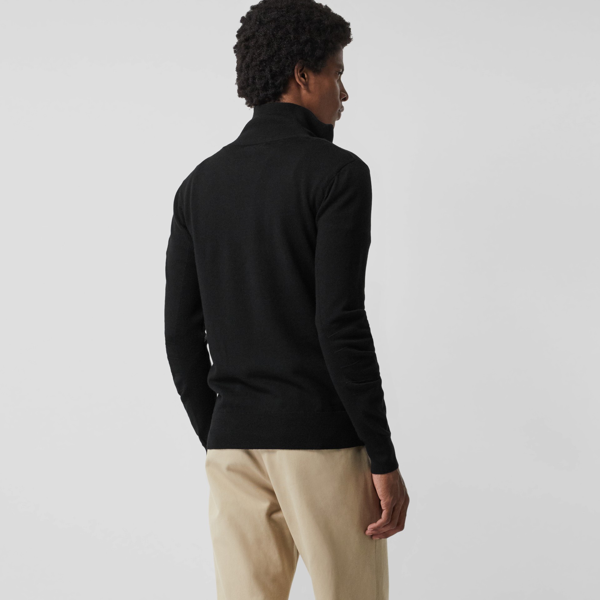 Merino Wool Half-zip Sweater in Black - Men | Burberry United States