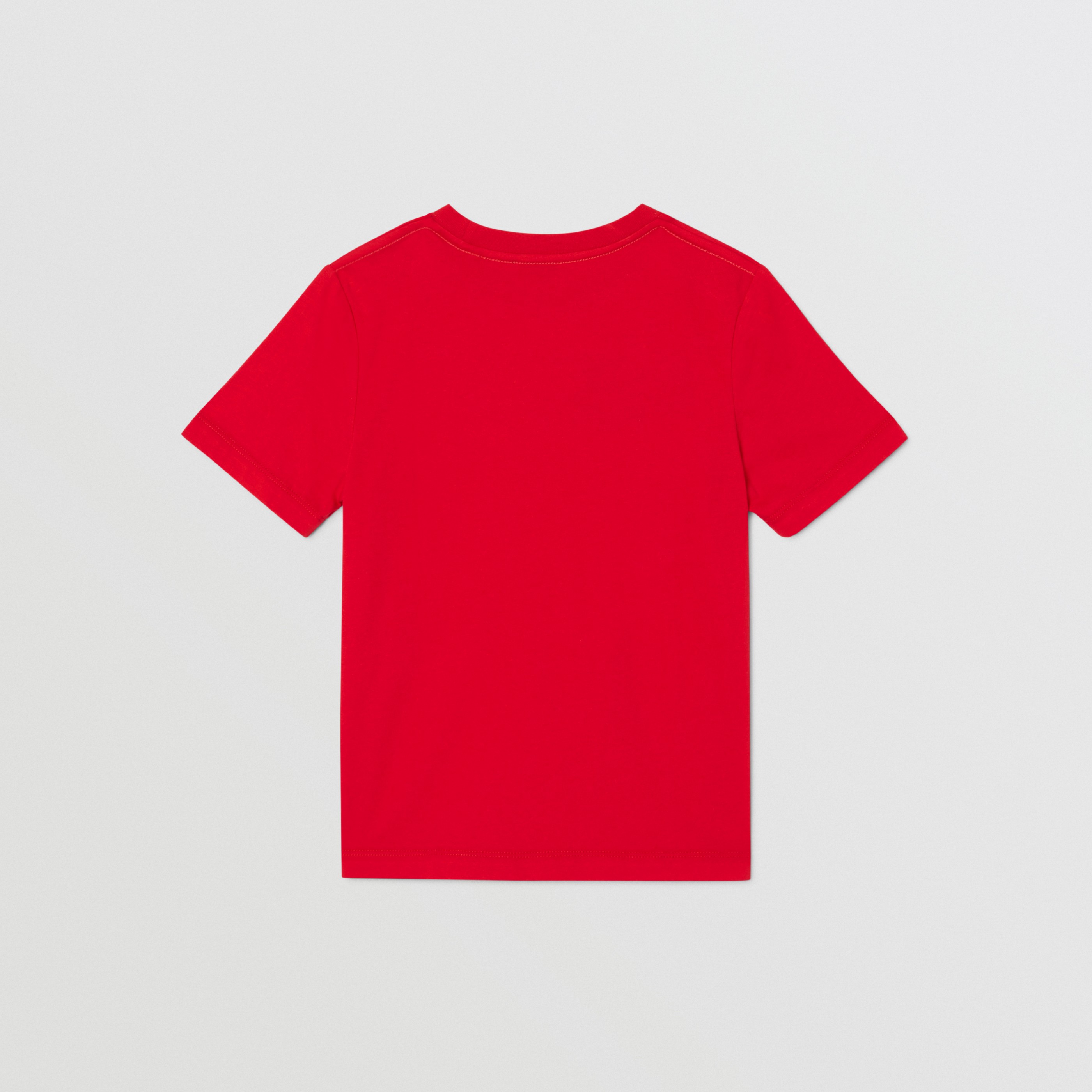 Logo Print Cotton T Shirt In Bright Red Burberry United States