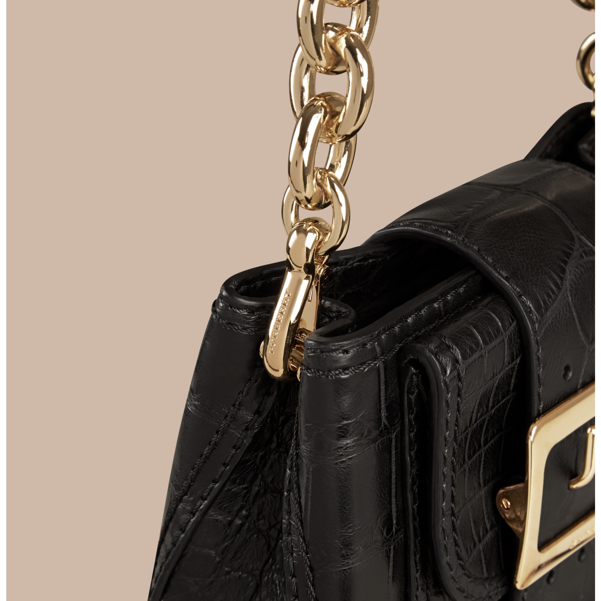 The Small Square Buckle Bag in Alligator Limited Edition | Burberry