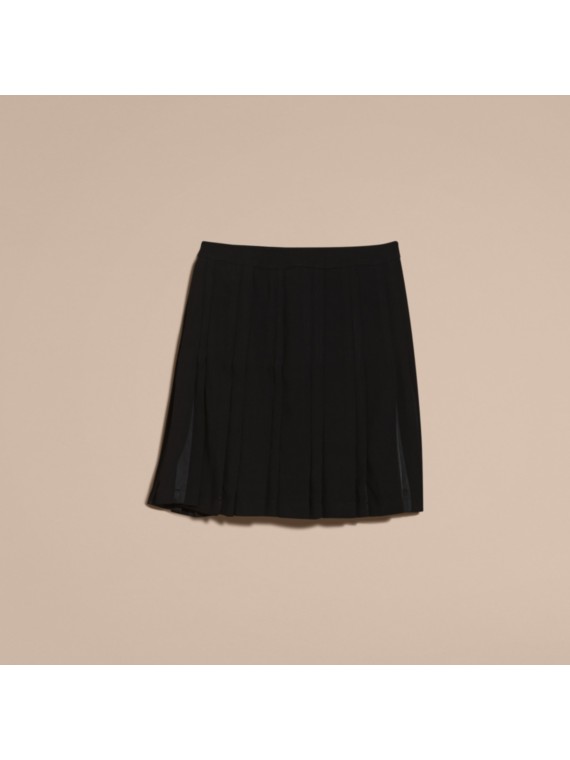 Two-tone Satin Pleated Skirt | Burberry