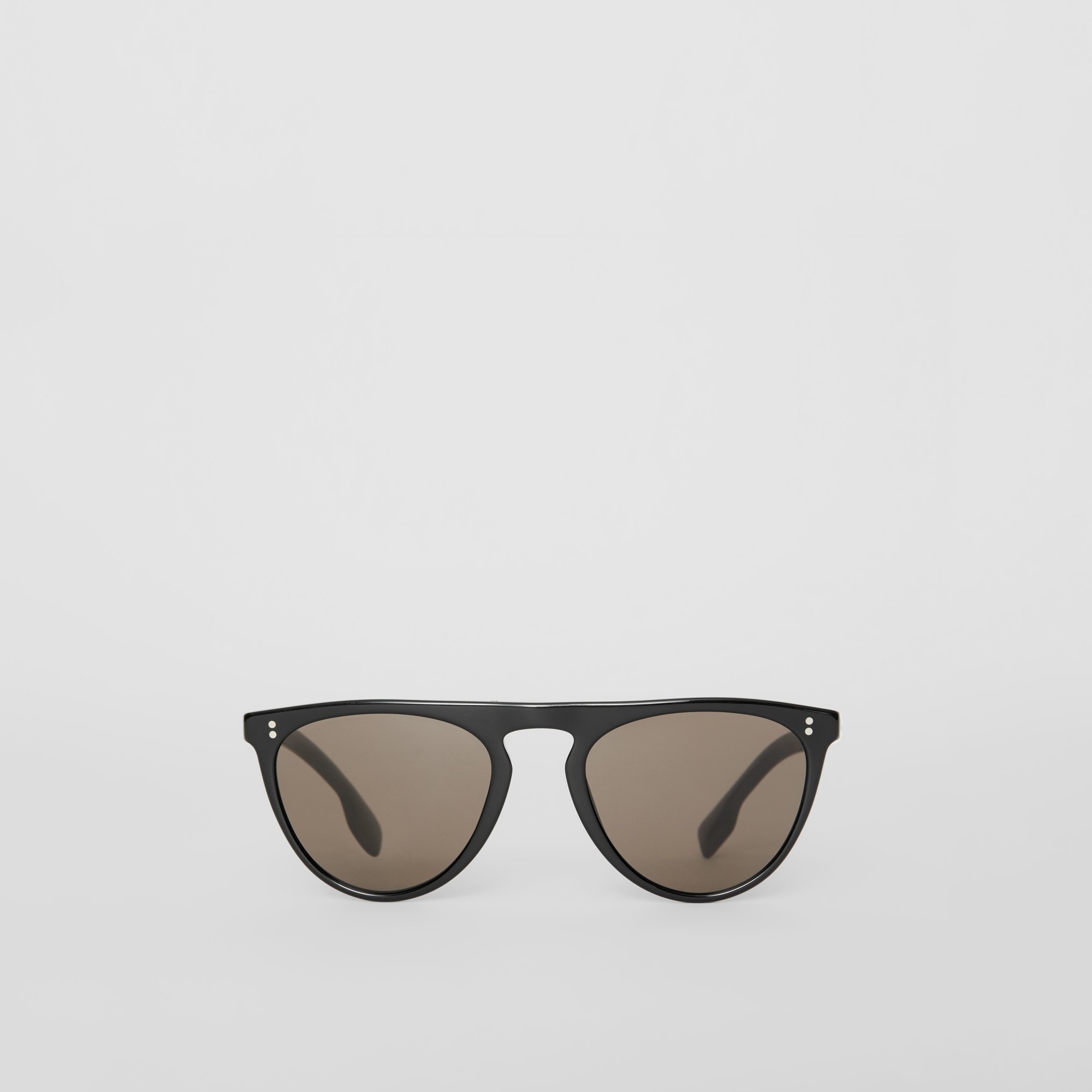 Occhiali da sole con montatura a D e ponte a chiave (Nero) Uomo