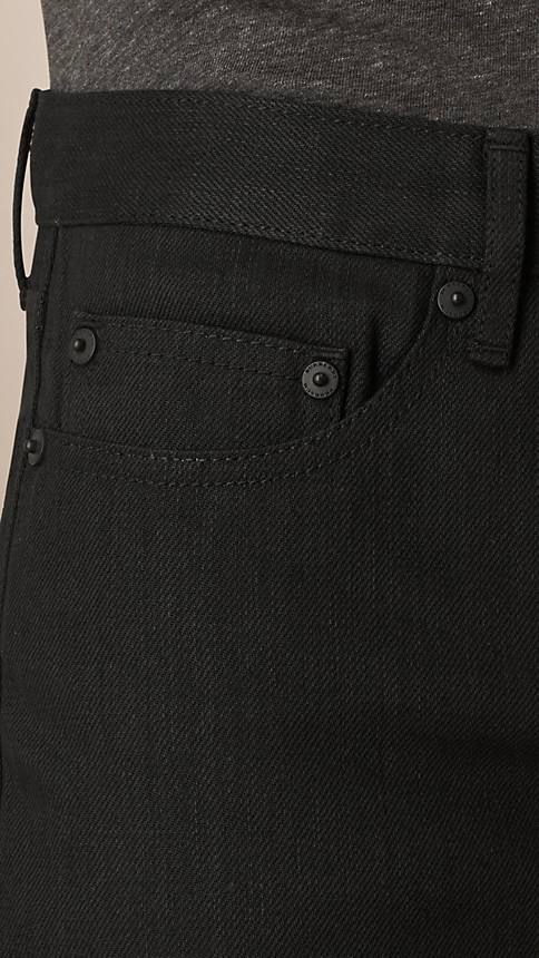 Skinny Fit Black Selvedge Jeans | Burberry