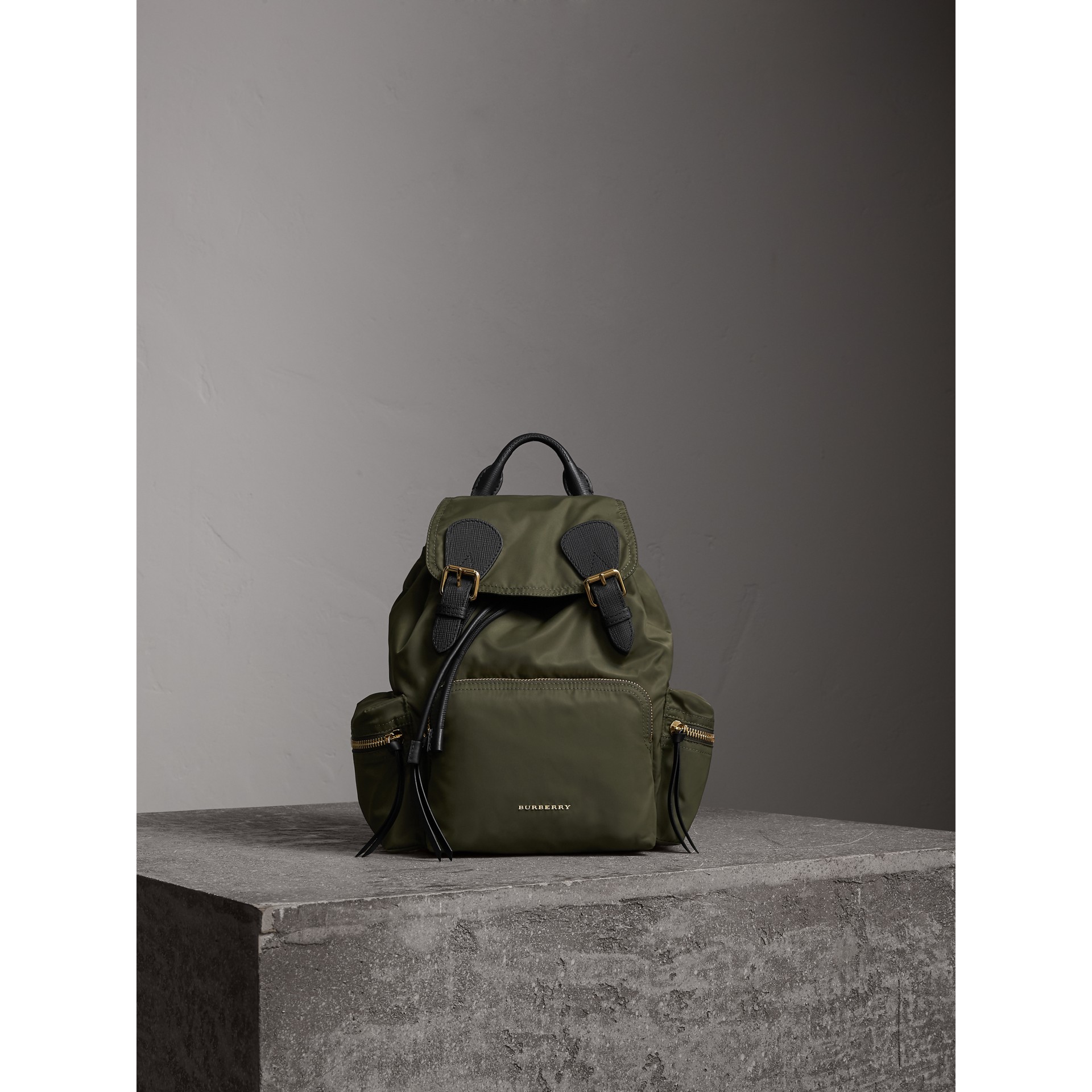BURBERRY The Medium Rucksack in Technical Nylon and Leather