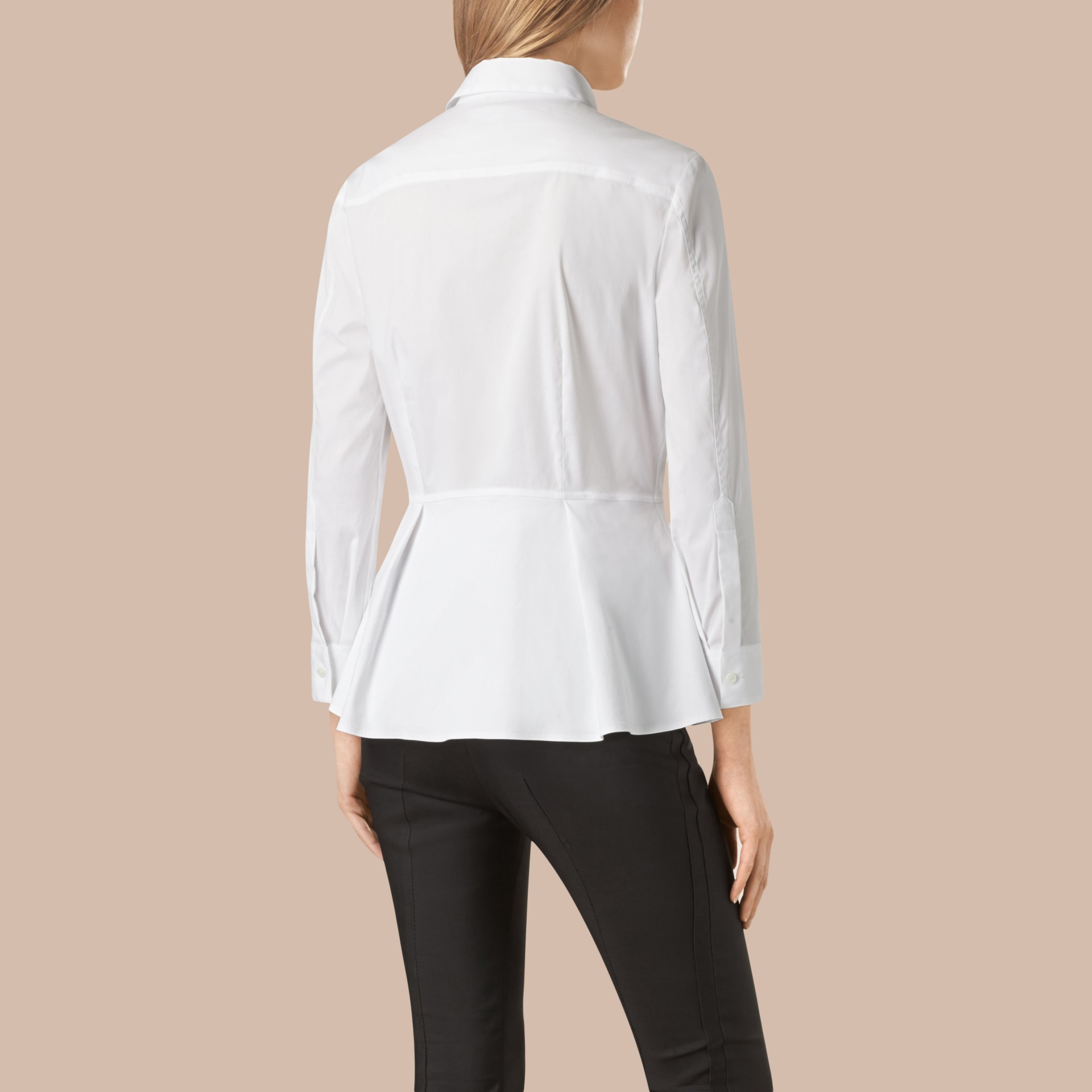 womens white peplum shirt