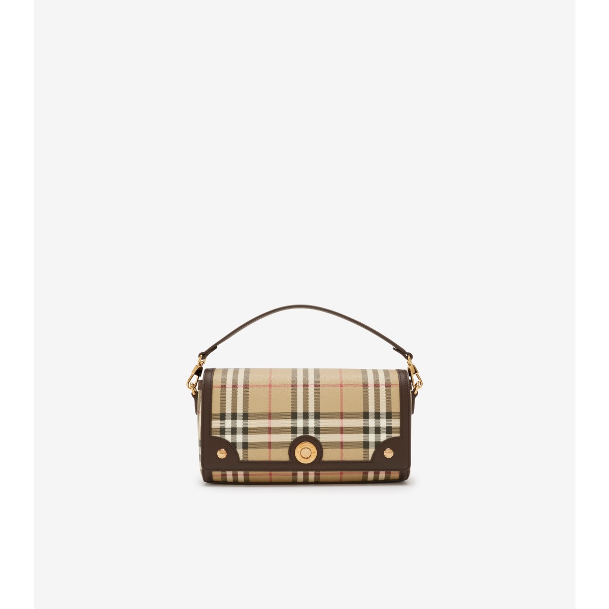 Shop Burberry Top Handle Note Bag In Archive Beige/military