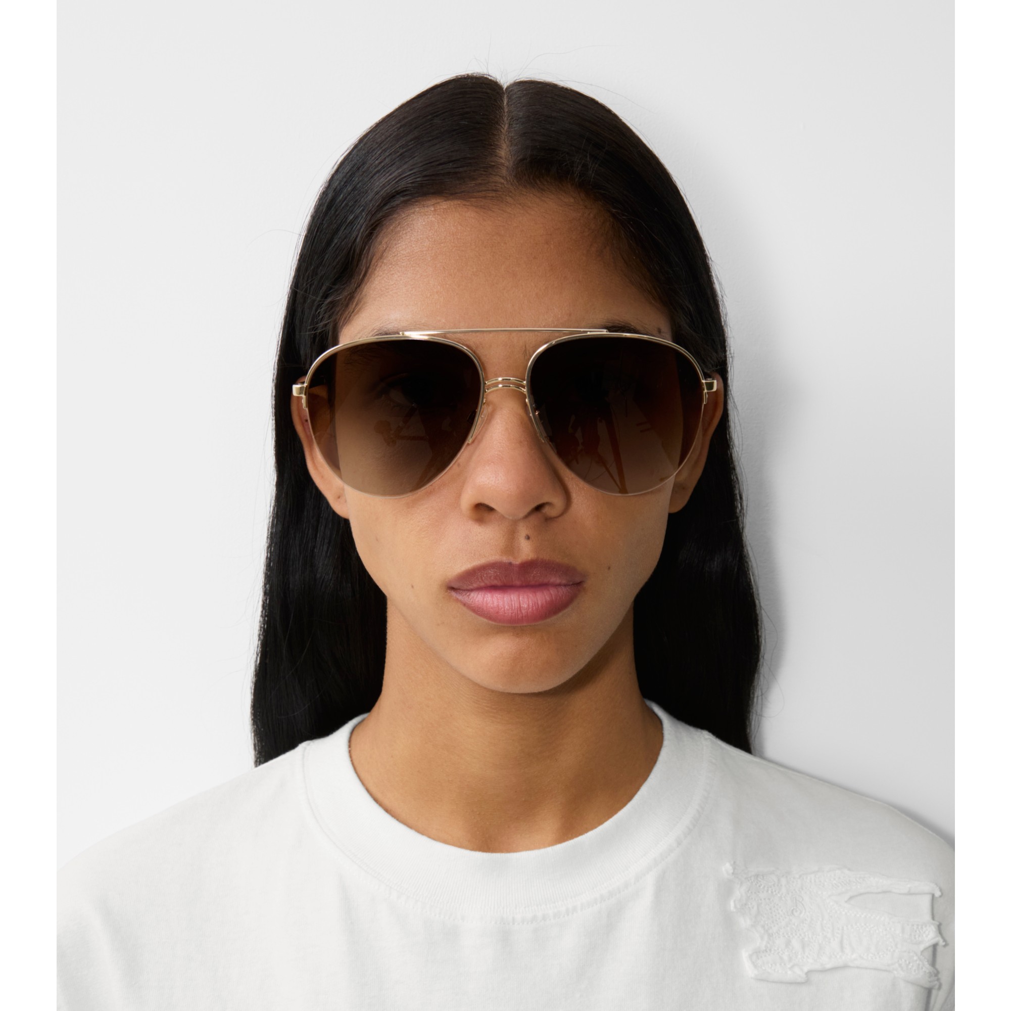 Authentic BURBERRY Blonde Aviator Sunglasses with hard case Burberrys of London B8795/S SU7 Vintage Square Aviator  main image 3