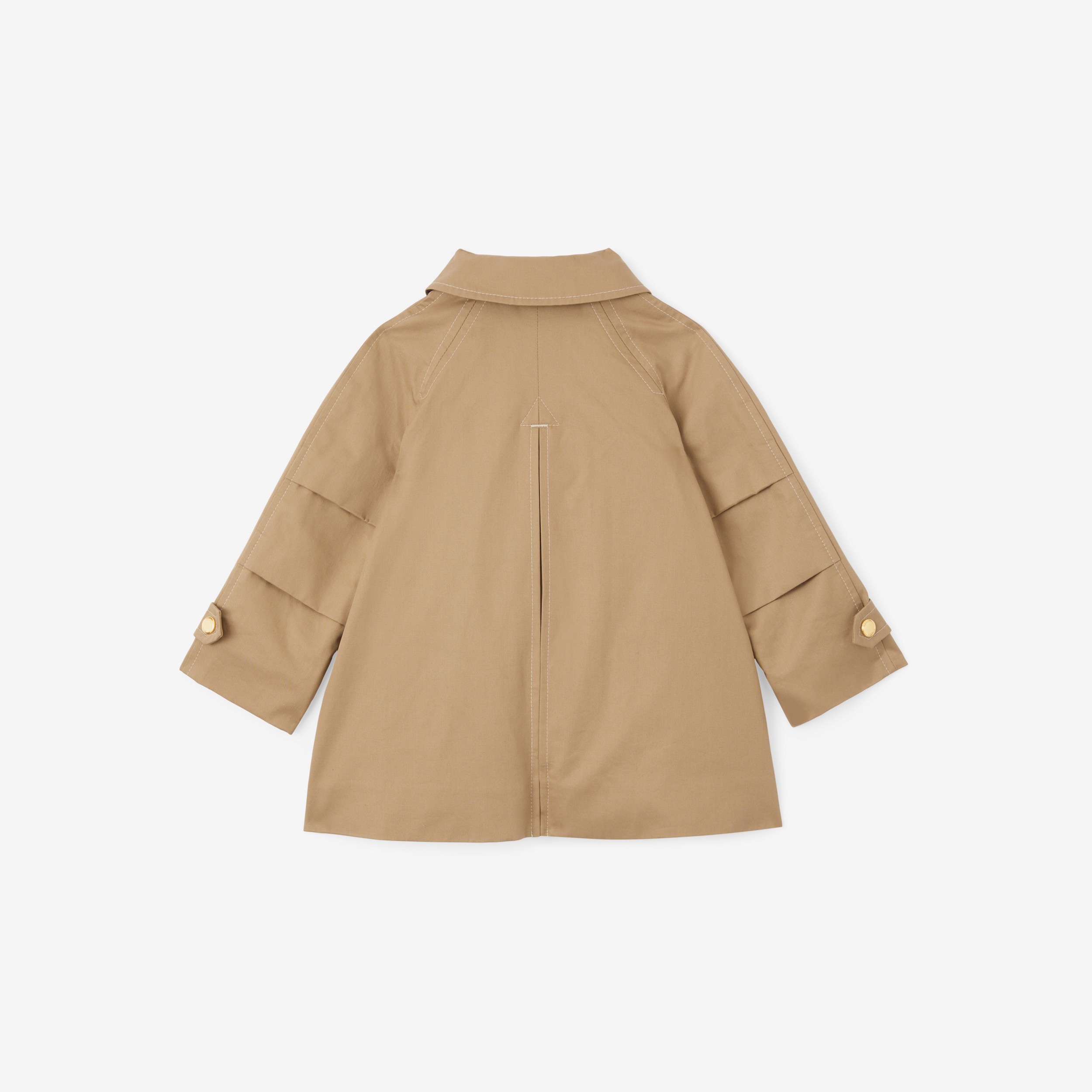Detachable Hood Cotton Twill Car Coat in Archive Beige - Children | Burberry® Official - 2