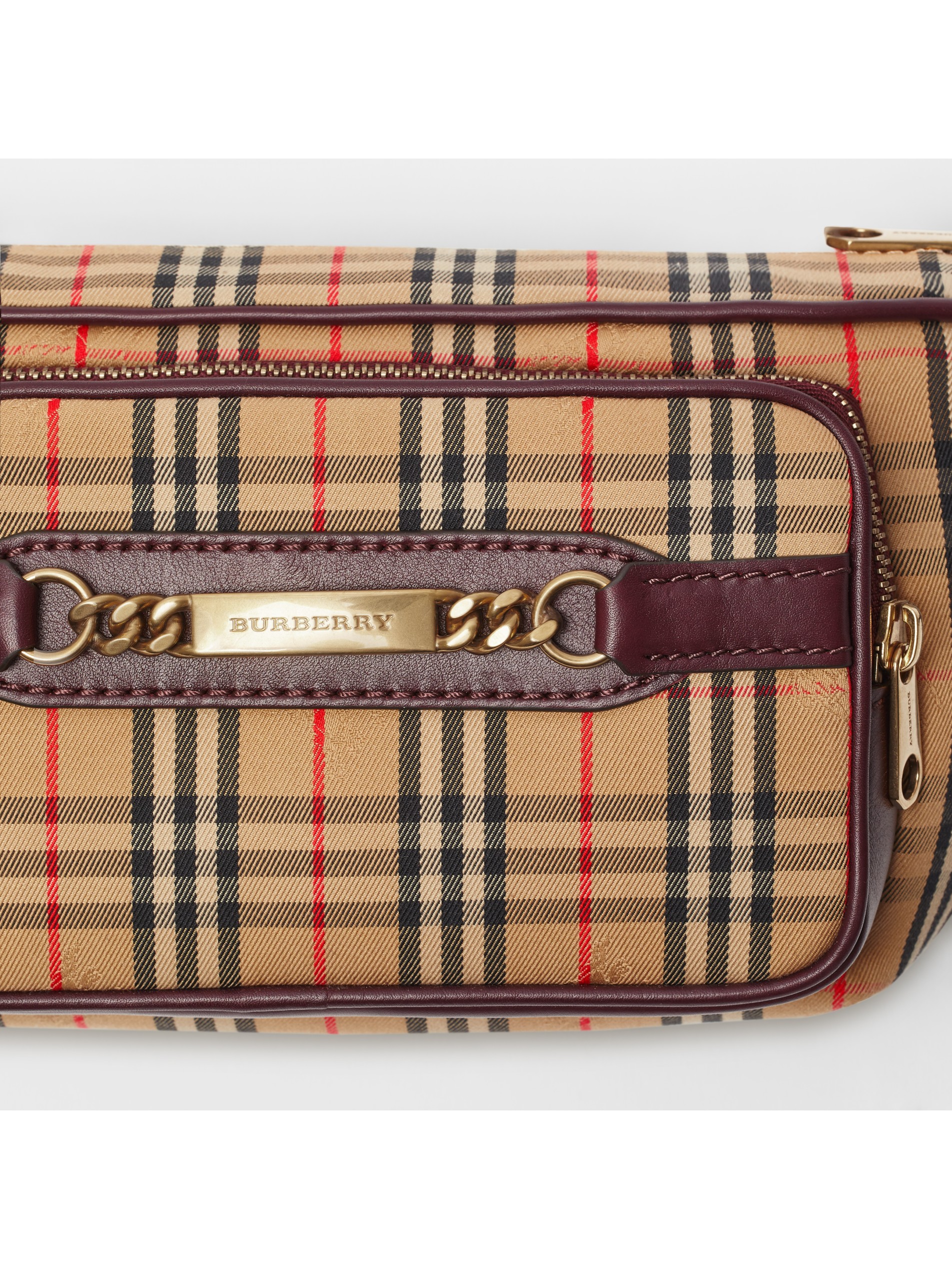 大号021983 格纹链饰腰包 (大不列颠红) - 男士 | burberry 博柏利