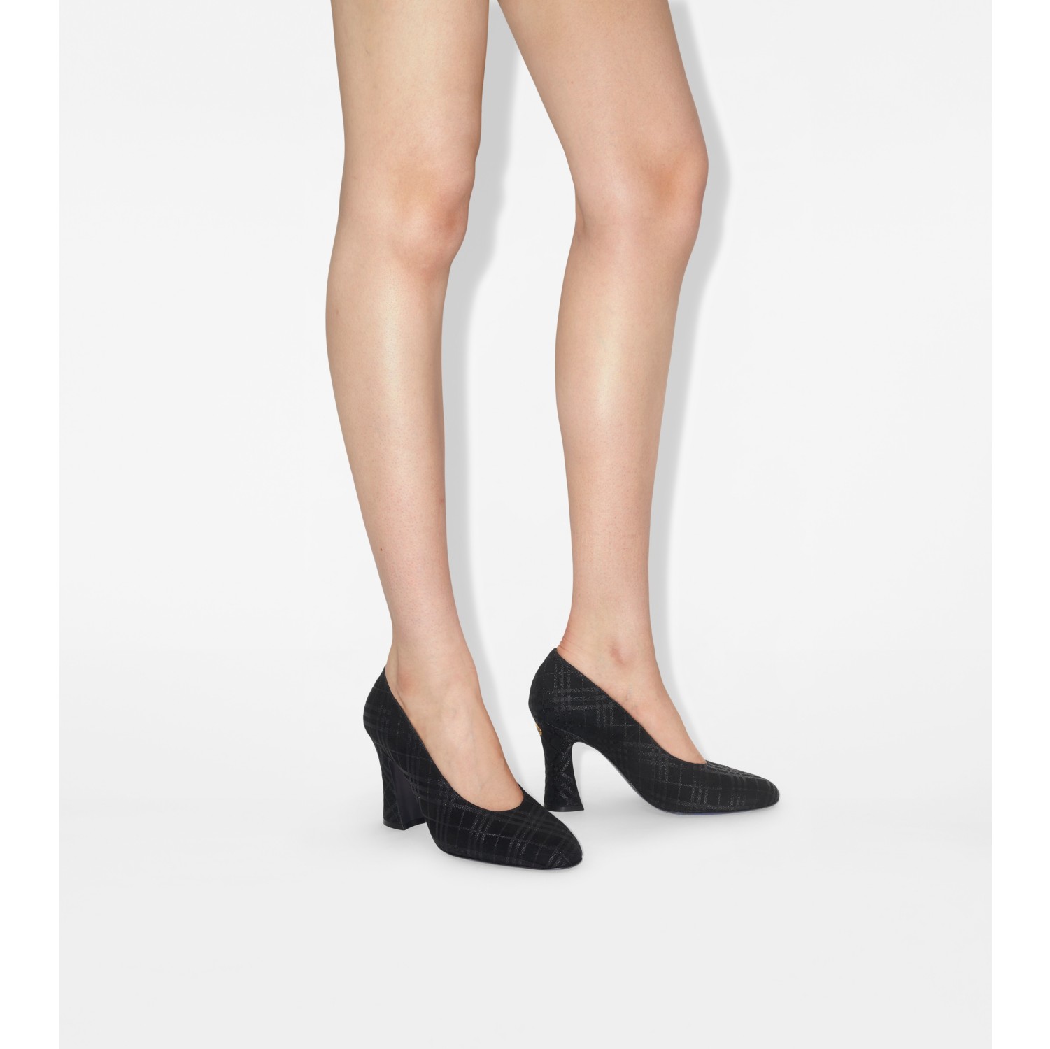 Check Suede Trinket Pumps