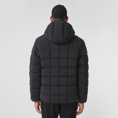 mens black hooded parka