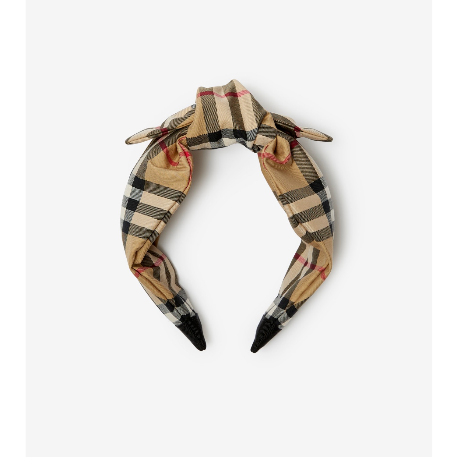 Check Stretch Cotton Headband in Archive beige Children Burberry Official