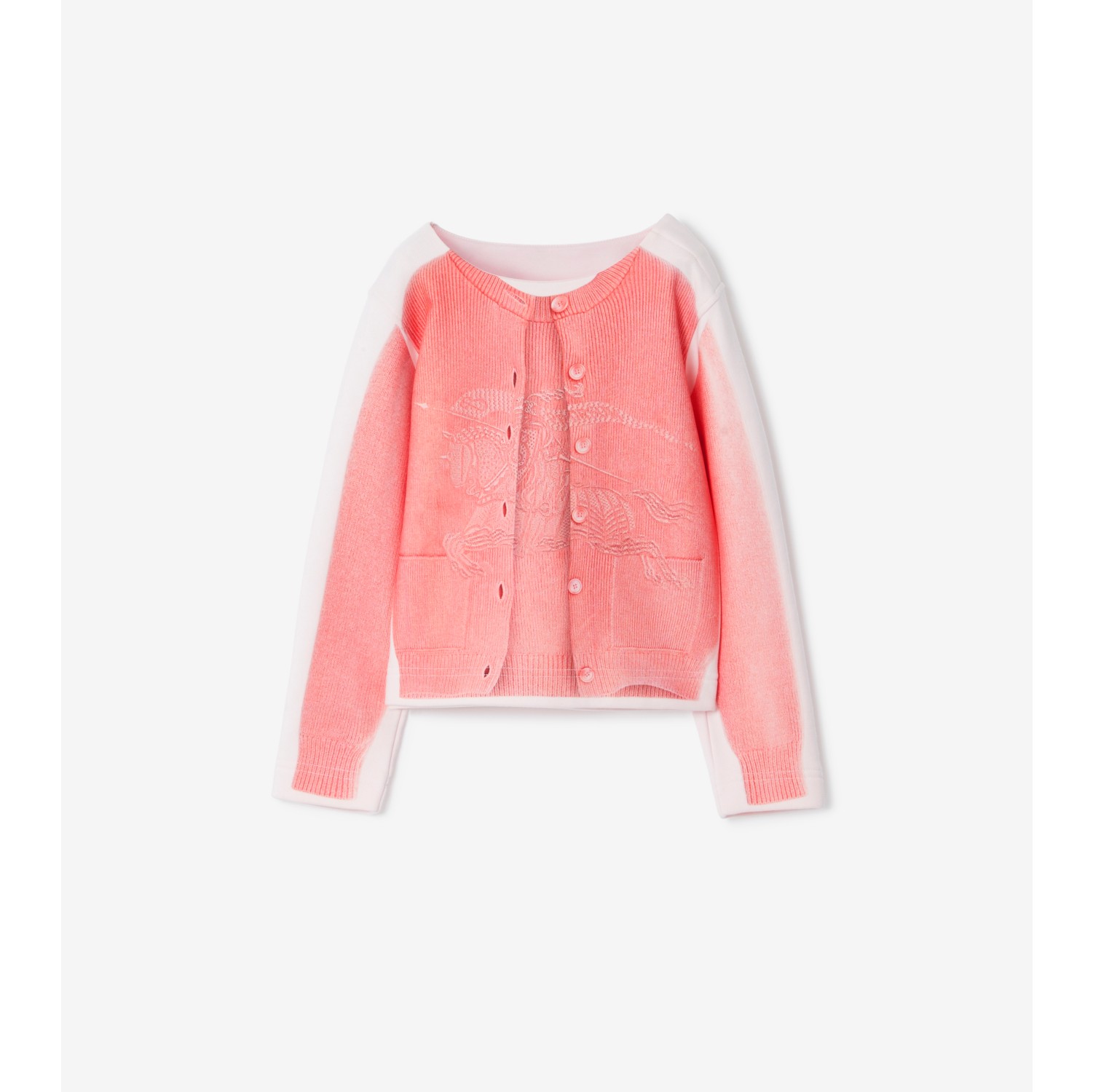 Cardigan Print Sweatshirt in Alabaster Pink Burberry Official