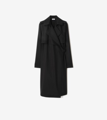Wool Trench Dress in Black - Women | Burberry® Official