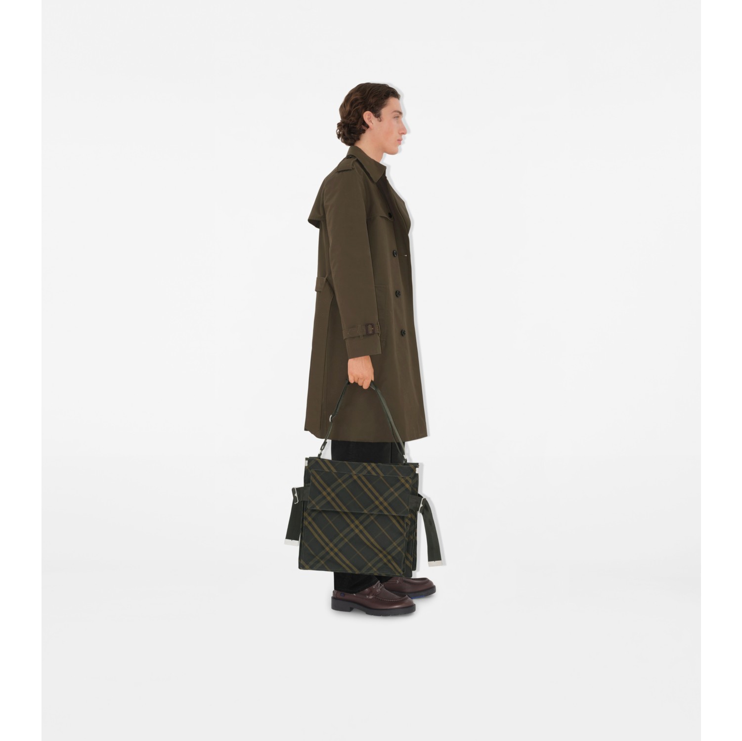 Trench long en coton et nylon