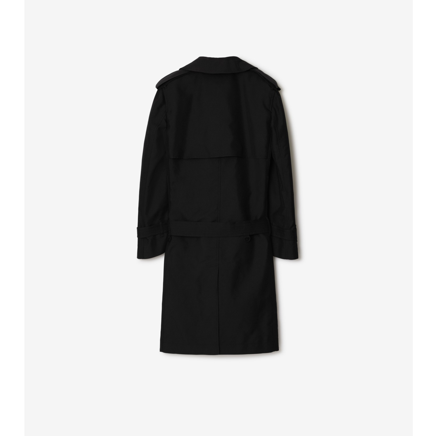 Long Silk Blend Trench Coat in Black - Women | Burberry® Official