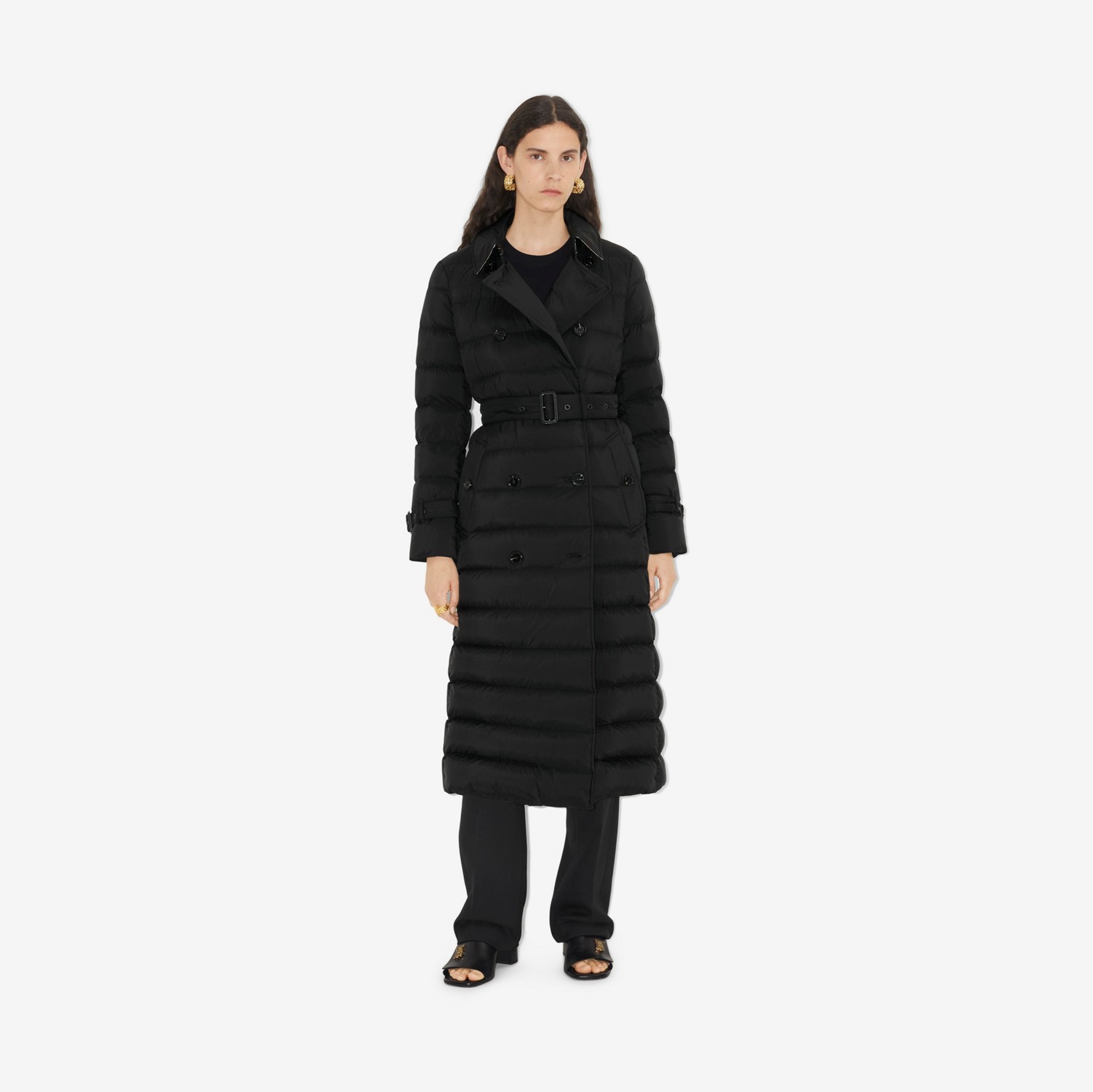 Nylon Hooded Puffer Coat in Black - Women | Burberry® Official