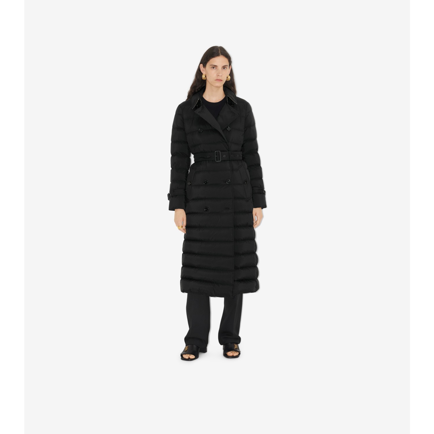 Long Nylon Puffer Coat in Black - Women | Burberry® Official