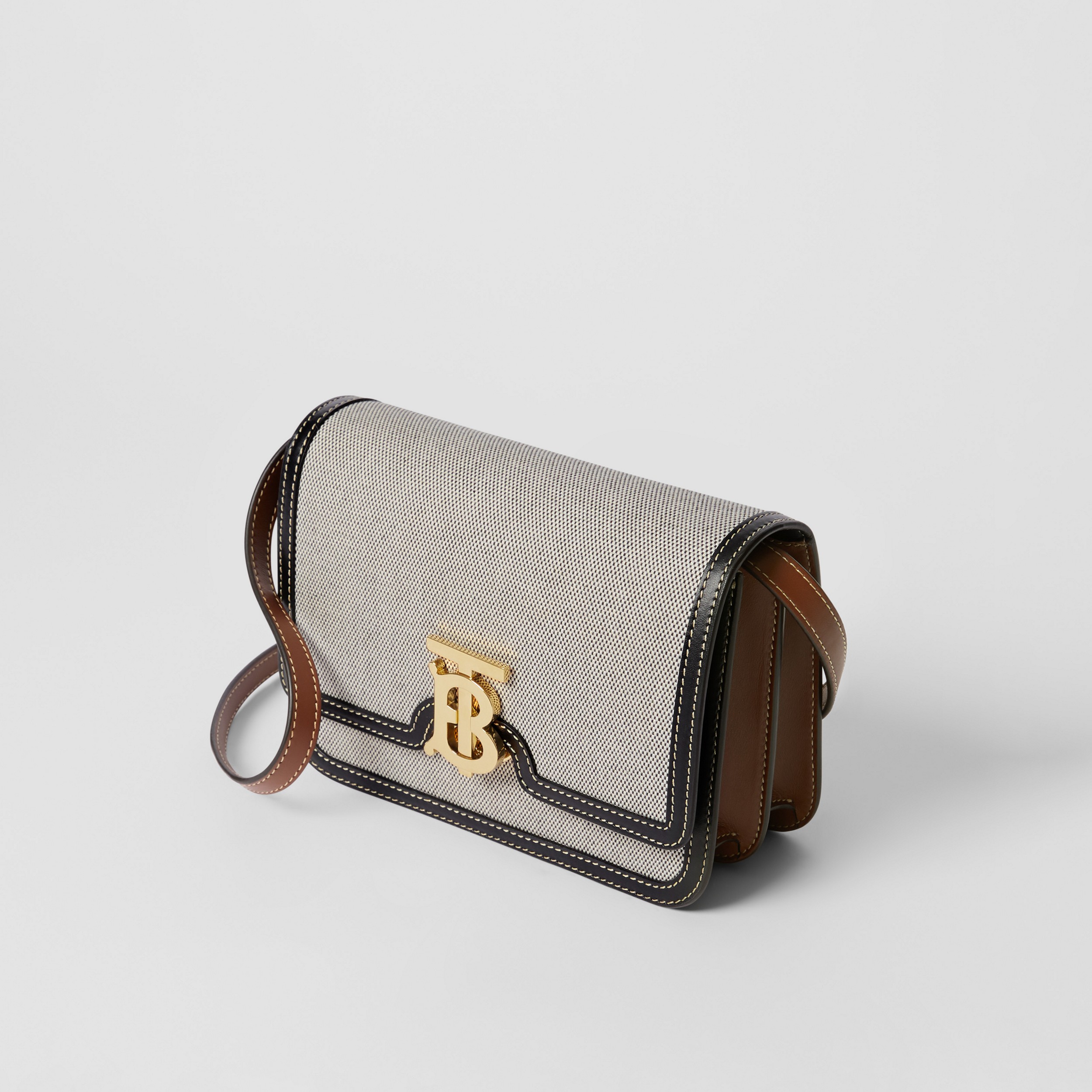Tri-tone Canvas and Leather Small TB Bag in Black/tan - Women | Burberry® Official - 4