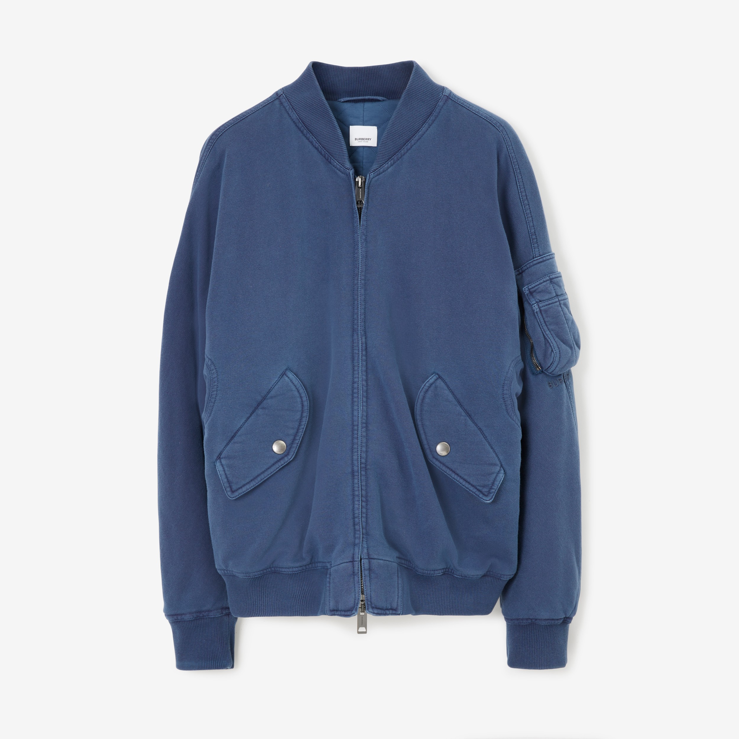 Cotton Bomber Jacket in Muted Navy - Men | Burberry® Official - 1
