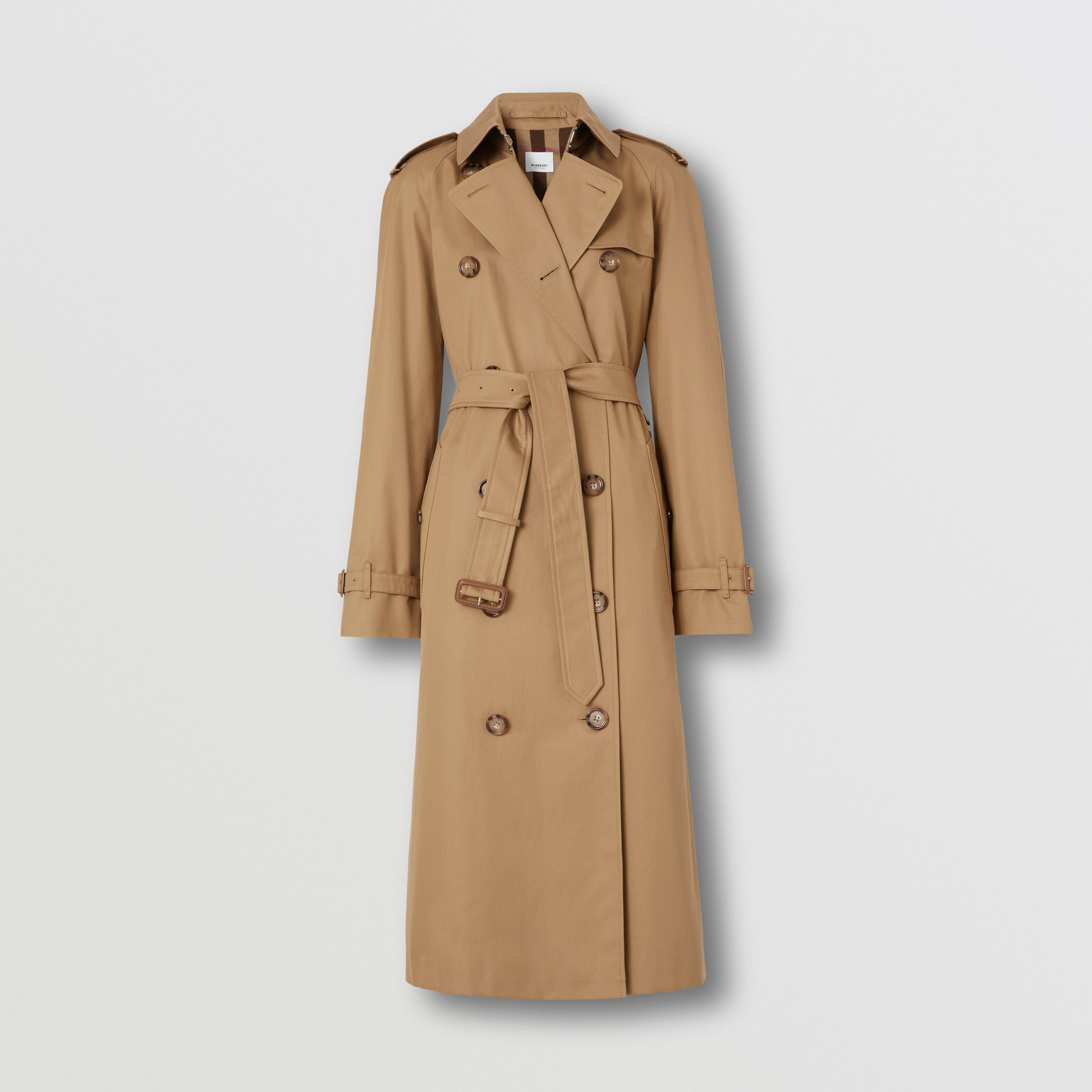 Trench coat Waterloo en algodón de gabardina con emblema Equestrian Knight (Rosa Beige Cálido) - Mujer | Burberry® oficial - 4