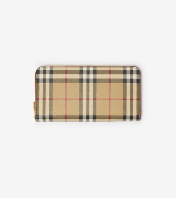 Check Zip Wallet in Archive beige/briar brown - Women | Burberry