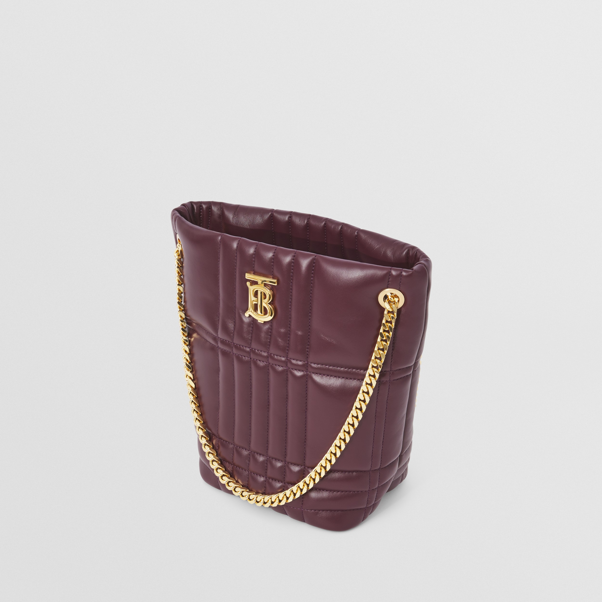 Quilted Leather Small Lola Bucket Bag in Deep Maroon - Women | Burberry® Official - 3