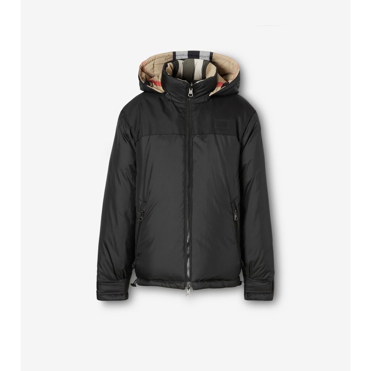  Check Reversible Nylon Puffer Jacket