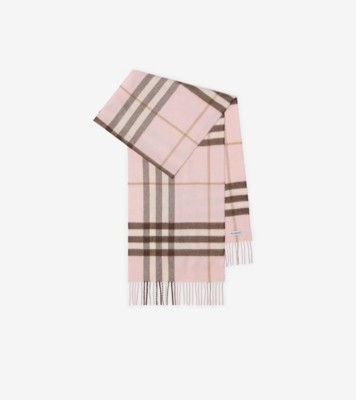Check Cashmere Scarf in Bow pink | Burberry® Official