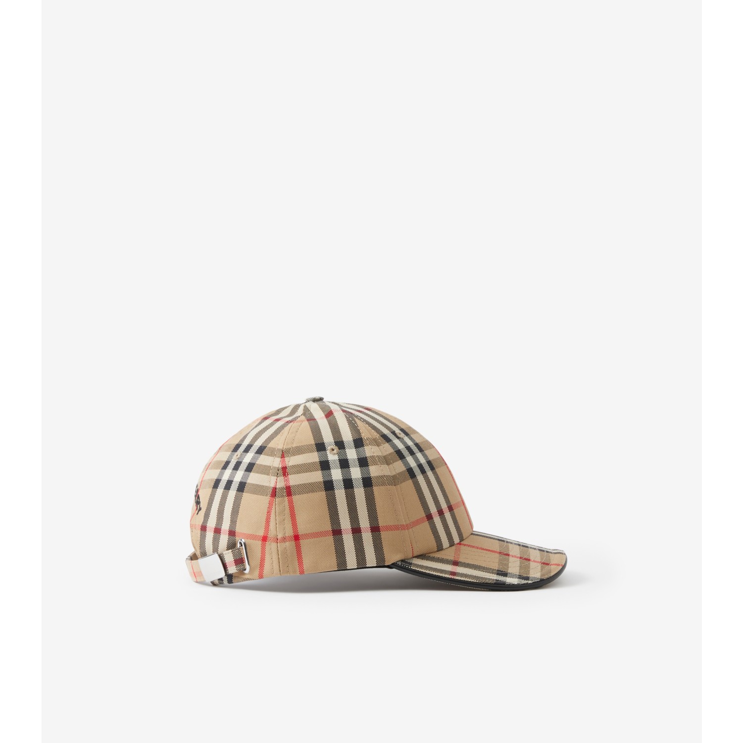 Embroidered Logo Vintage Check Cotton Baseball Cap in Archive