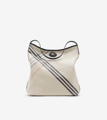 Highlands Shoulder Bag in Soap - Women, Cotton, Linen | Burberry® Official