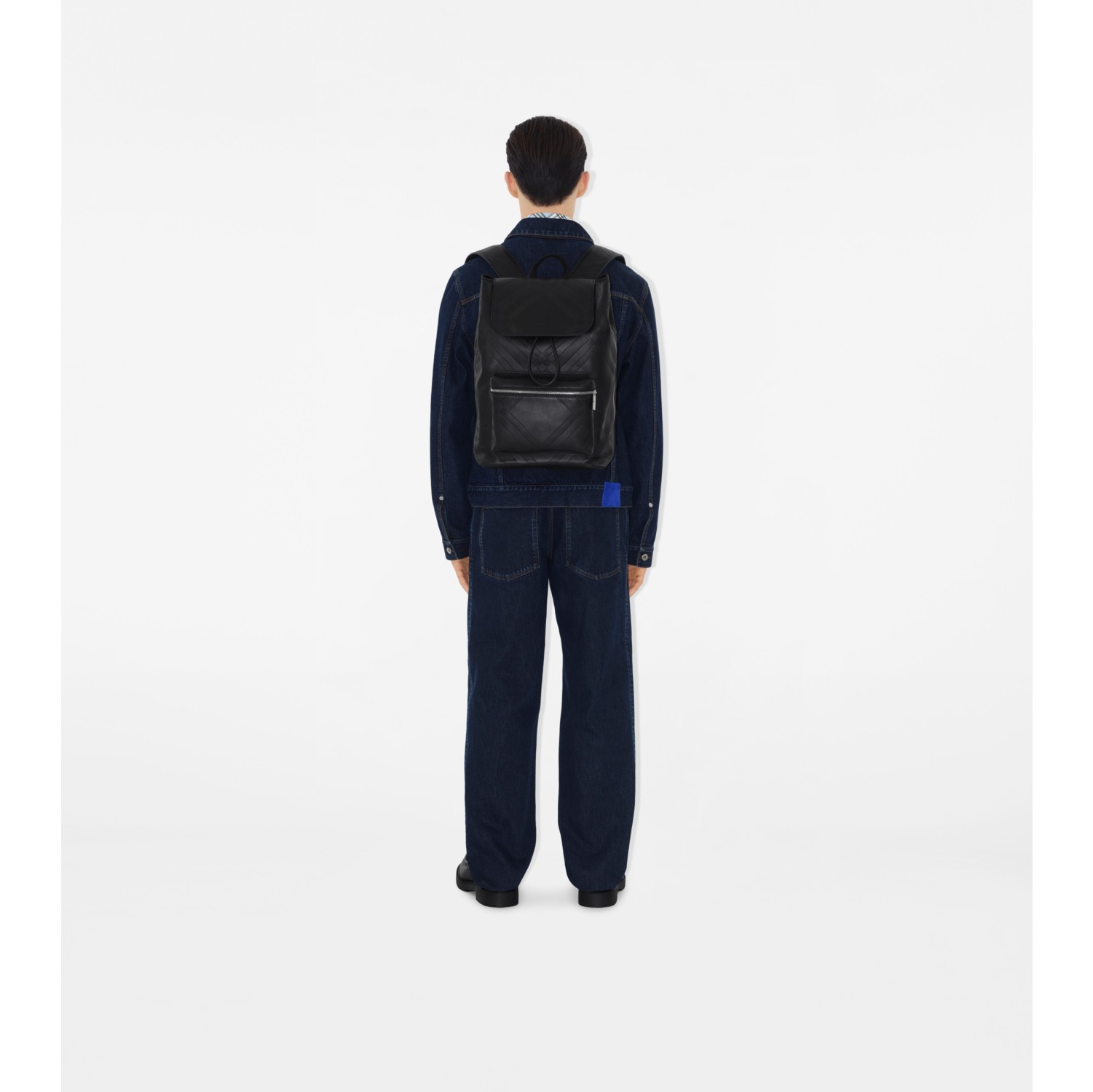 Embossed Check Backpack