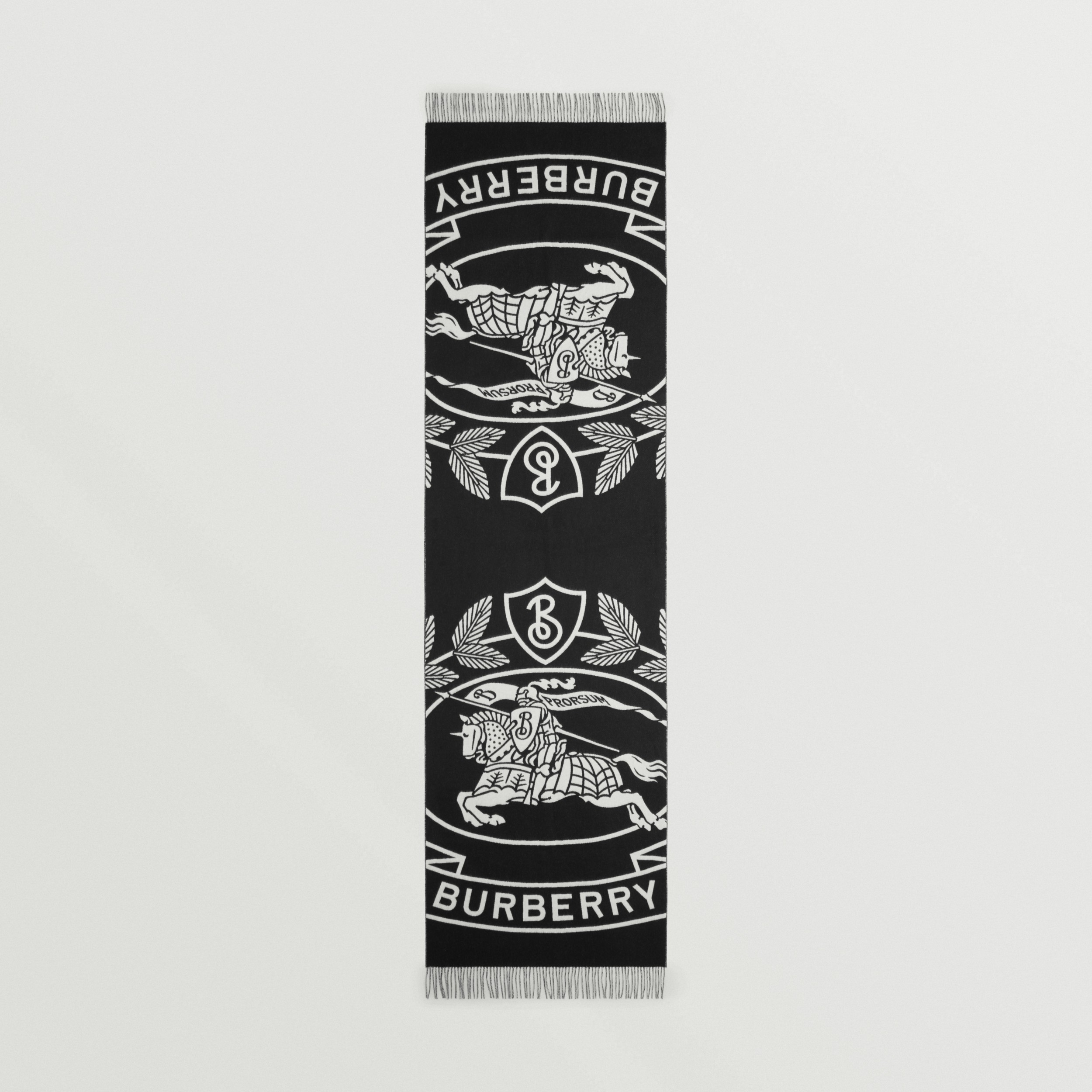 EKD Cashmere Jacquard Oversized Scarf in Black/white Burberry® Official