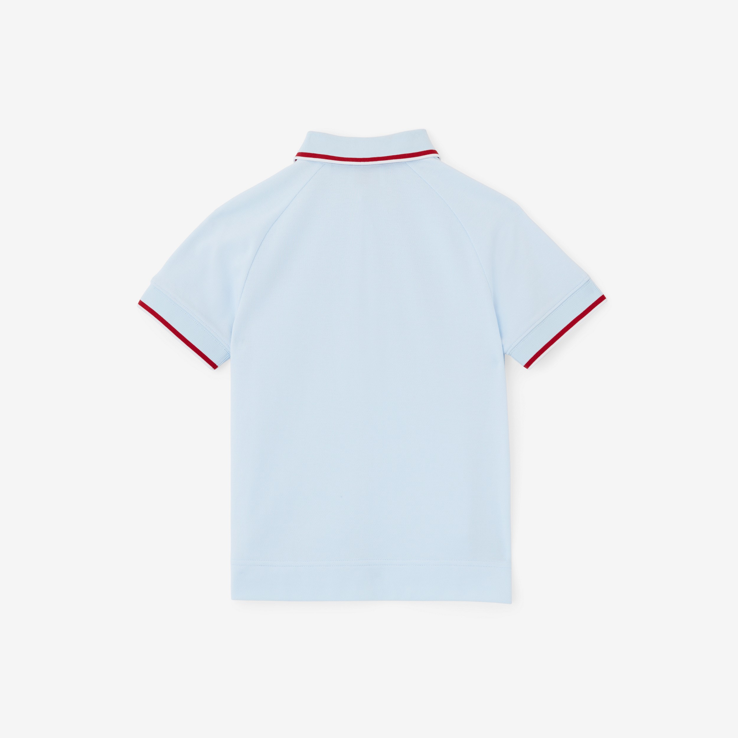 Logo Script Print Cotton Piqué Polo Shirt in Pale Blue | Burberry® Official - 2
